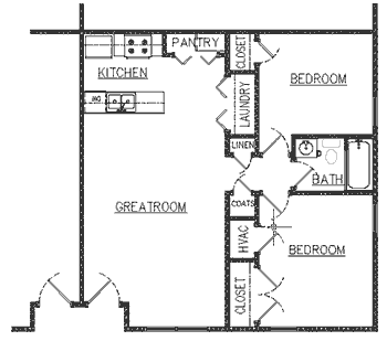 Two Bedroom Apartment with Great Room at Wood Glen